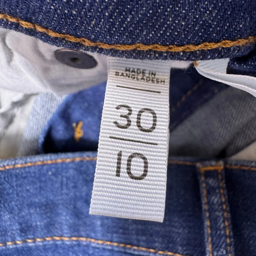 Loft Outlet‎ Womens Straight Leg Jeans Dark Wash Blue Denim Size 10 30 Waist